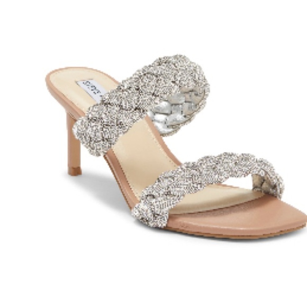 ♥️ Steve Madden♥️ Prema Sandal Braded Rhinestone size 7.5 - Picture 1 of 11